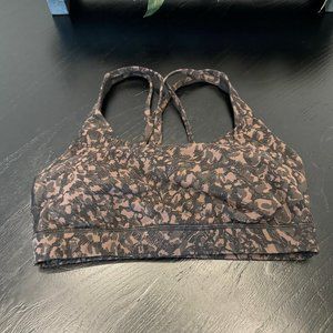 Lululemon Energy Bra Wild Thing Camo Brown Earth Size 6